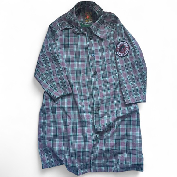 Plaid Button-Up Coat - Picture 1 of 4
